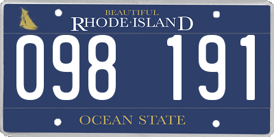RI license plate 098191