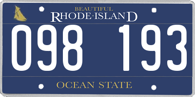 RI license plate 098193
