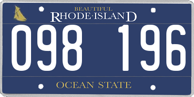RI license plate 098196