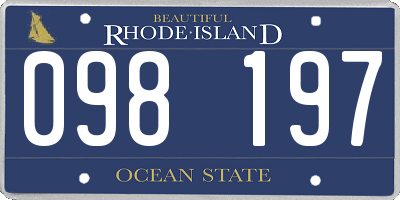 RI license plate 098197