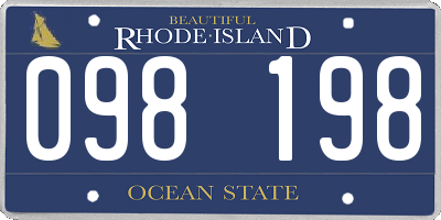 RI license plate 098198