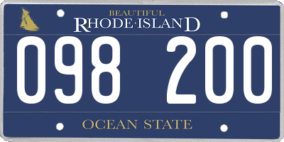 RI license plate 098200