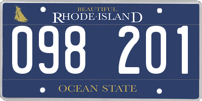 RI license plate 098201