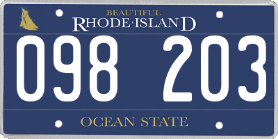 RI license plate 098203