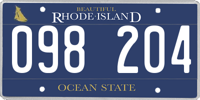 RI license plate 098204