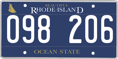 RI license plate 098206