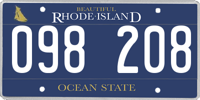 RI license plate 098208