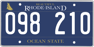 RI license plate 098210