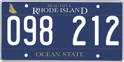RI license plate 098212