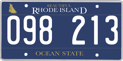 RI license plate 098213