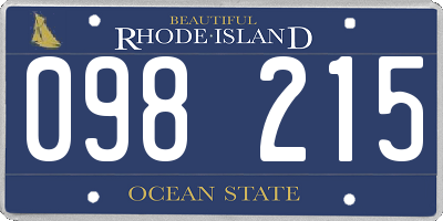 RI license plate 098215