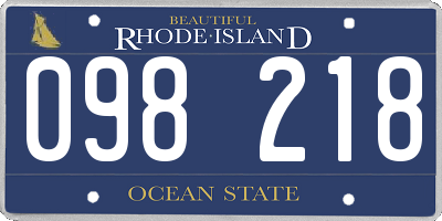 RI license plate 098218