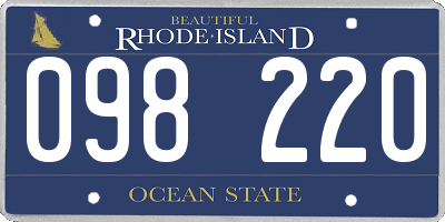 RI license plate 098220