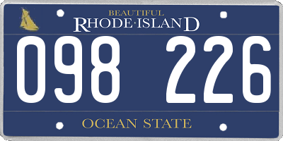 RI license plate 098226