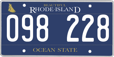 RI license plate 098228
