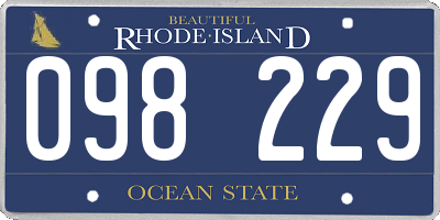 RI license plate 098229