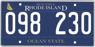 RI license plate 098230