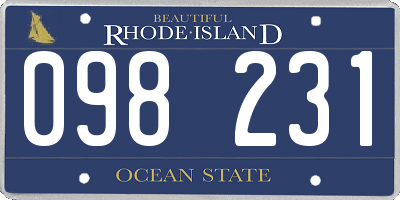 RI license plate 098231