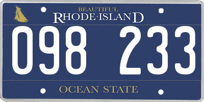 RI license plate 098233