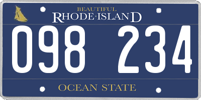 RI license plate 098234