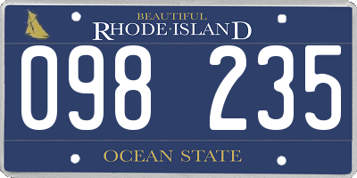RI license plate 098235