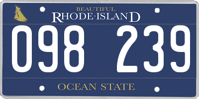 RI license plate 098239