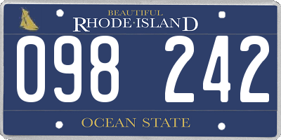RI license plate 098242
