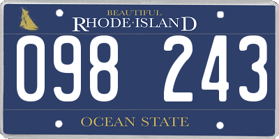 RI license plate 098243