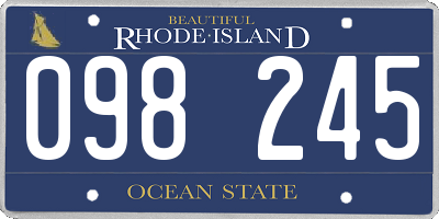 RI license plate 098245