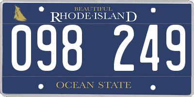 RI license plate 098249