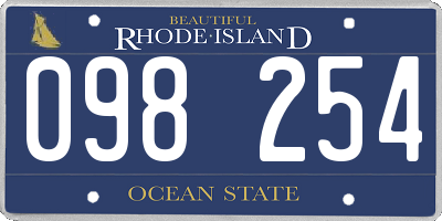 RI license plate 098254