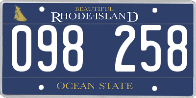 RI license plate 098258