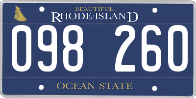 RI license plate 098260