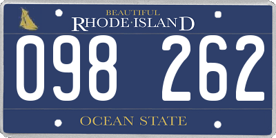 RI license plate 098262