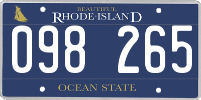 RI license plate 098265