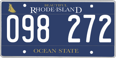 RI license plate 098272