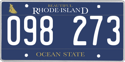 RI license plate 098273