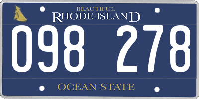 RI license plate 098278