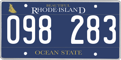 RI license plate 098283