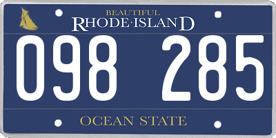 RI license plate 098285