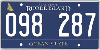 RI license plate 098287