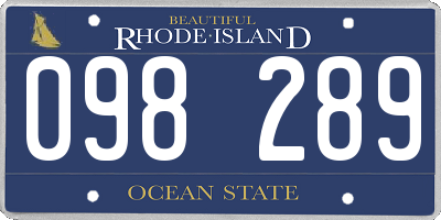 RI license plate 098289
