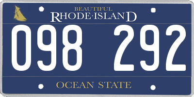 RI license plate 098292