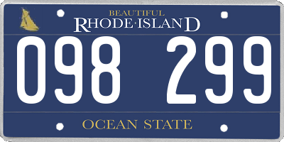 RI license plate 098299
