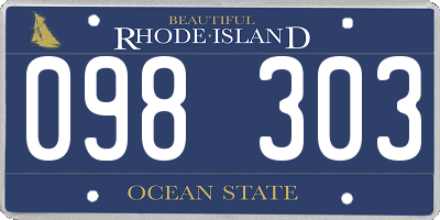 RI license plate 098303