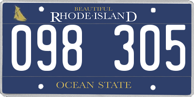 RI license plate 098305