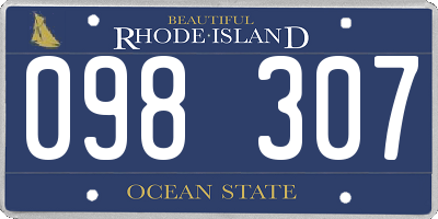 RI license plate 098307