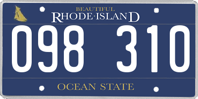RI license plate 098310