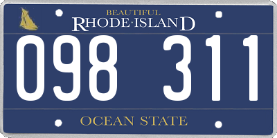 RI license plate 098311