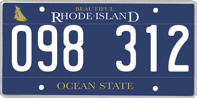 RI license plate 098312